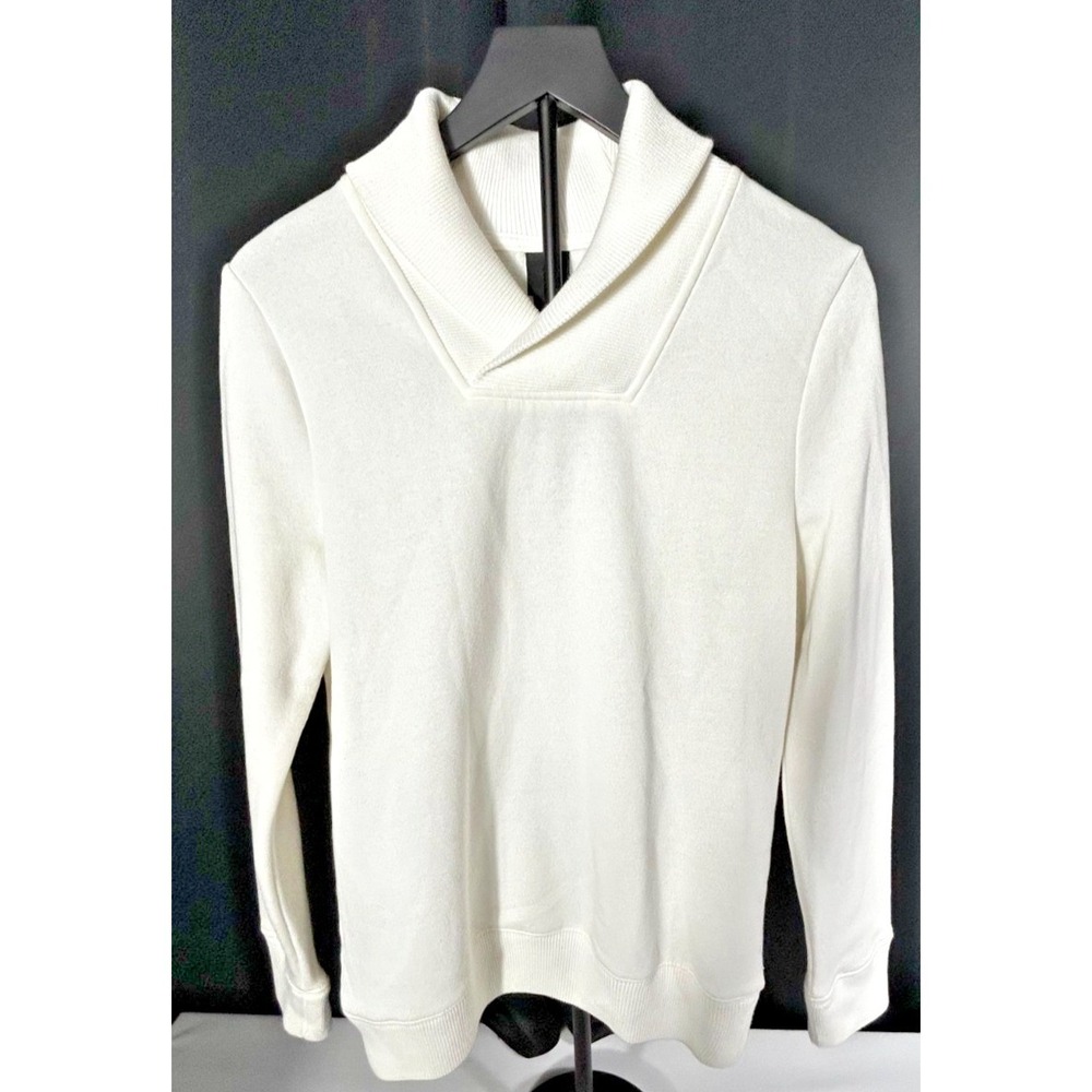 H&M Women's XS Shawl Collar Sweater‎ White Minimalist Quiet Luxury Chic